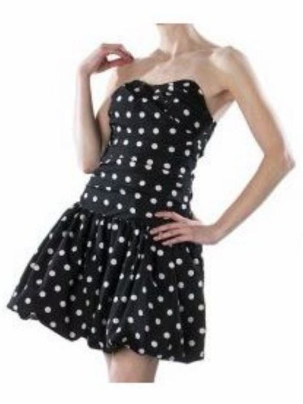 Luella For Target Strapless Polka Dot Ruched Bodice Bubble Hem Mini Dress 9